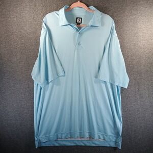 FootJoy Golf Shirt Polo Mens XL Blue‎ Houndstooth Performance Breathable Logo